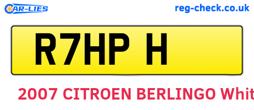 R7HPH are the vehicle registration plates.