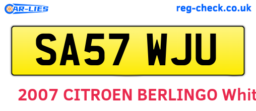 SA57WJU are the vehicle registration plates.