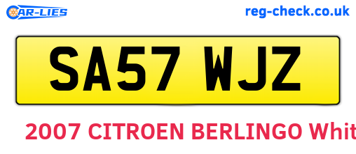 SA57WJZ are the vehicle registration plates.