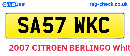 SA57WKC are the vehicle registration plates.