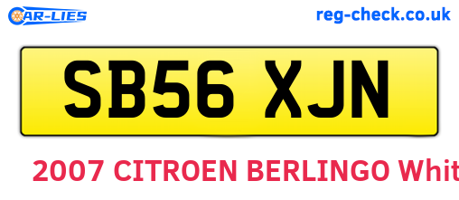 SB56XJN are the vehicle registration plates.