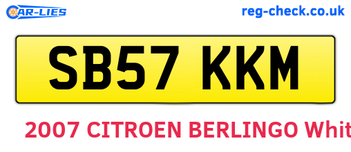 SB57KKM are the vehicle registration plates.