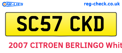 SC57CKD are the vehicle registration plates.