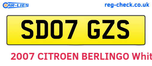 SD07GZS are the vehicle registration plates.