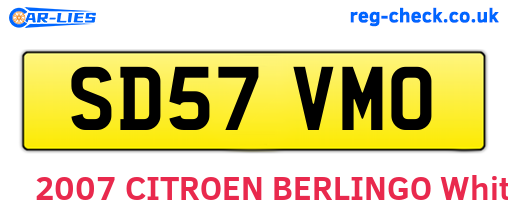 SD57VMO are the vehicle registration plates.
