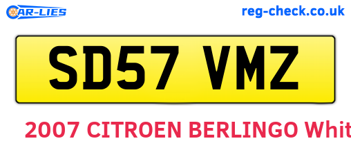 SD57VMZ are the vehicle registration plates.