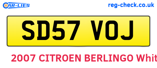 SD57VOJ are the vehicle registration plates.