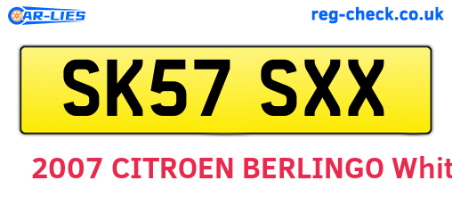 SK57SXX are the vehicle registration plates.