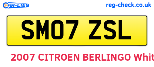 SM07ZSL are the vehicle registration plates.