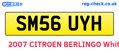 SM56UYH are the vehicle registration plates.