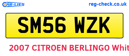 SM56WZK are the vehicle registration plates.
