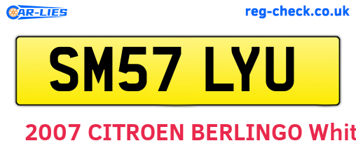 SM57LYU are the vehicle registration plates.