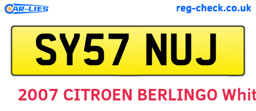SY57NUJ are the vehicle registration plates.