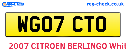 WG07CTO are the vehicle registration plates.