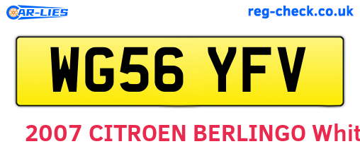WG56YFV are the vehicle registration plates.