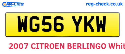 WG56YKW are the vehicle registration plates.