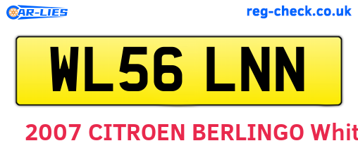 WL56LNN are the vehicle registration plates.