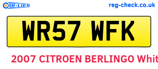 WR57WFK are the vehicle registration plates.