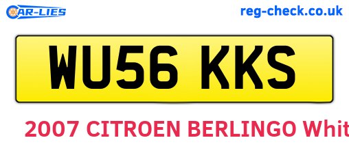 WU56KKS are the vehicle registration plates.