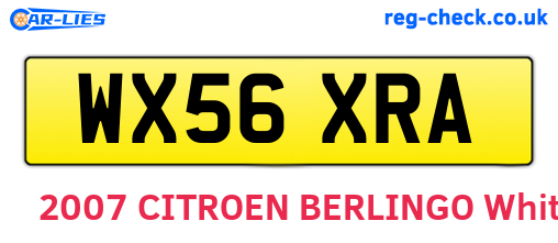 WX56XRA are the vehicle registration plates.