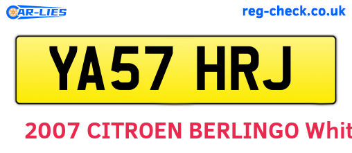 YA57HRJ are the vehicle registration plates.