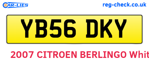 YB56DKY are the vehicle registration plates.