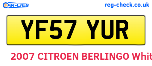 YF57YUR are the vehicle registration plates.