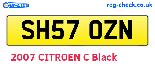 SH57OZN are the vehicle registration plates.