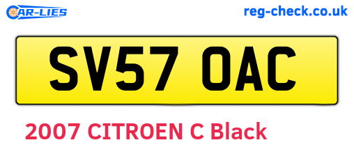 SV57OAC are the vehicle registration plates.