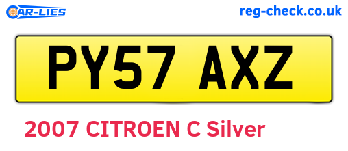 PY57AXZ are the vehicle registration plates.