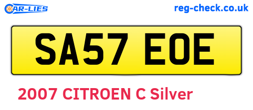 SA57EOE are the vehicle registration plates.