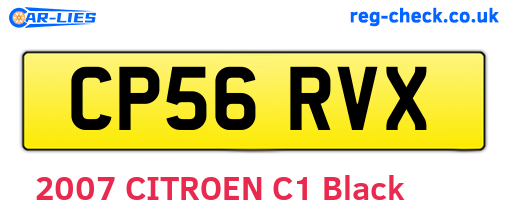 CP56RVX are the vehicle registration plates.