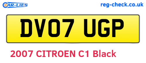 DV07UGP are the vehicle registration plates.