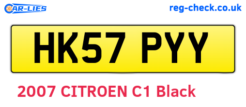 HK57PYY are the vehicle registration plates.