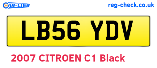 LB56YDV are the vehicle registration plates.