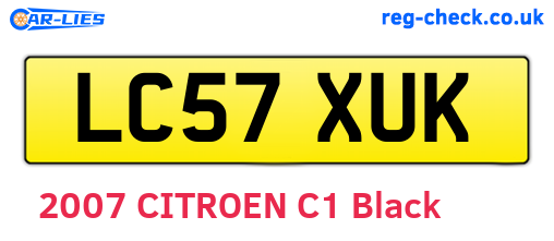 LC57XUK are the vehicle registration plates.
