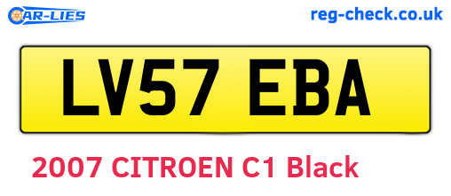LV57EBA are the vehicle registration plates.