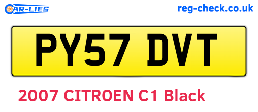PY57DVT are the vehicle registration plates.
