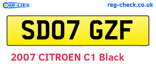 SD07GZF are the vehicle registration plates.