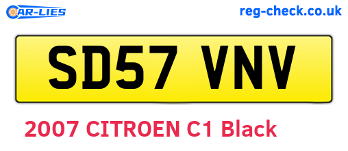 SD57VNV are the vehicle registration plates.