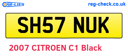 SH57NUK are the vehicle registration plates.