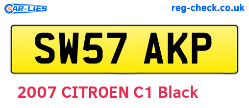 SW57AKP are the vehicle registration plates.