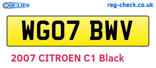 WG07BWV are the vehicle registration plates.