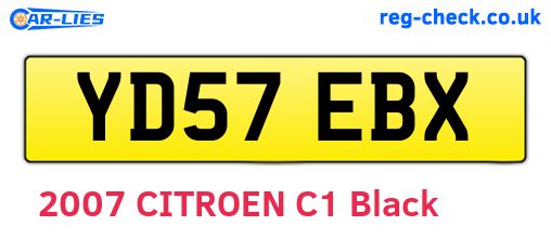 YD57EBX are the vehicle registration plates.