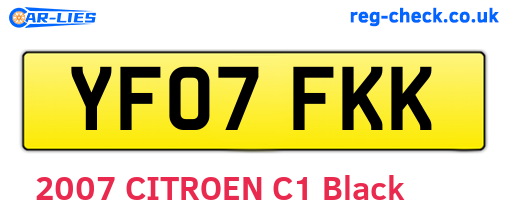 YF07FKK are the vehicle registration plates.
