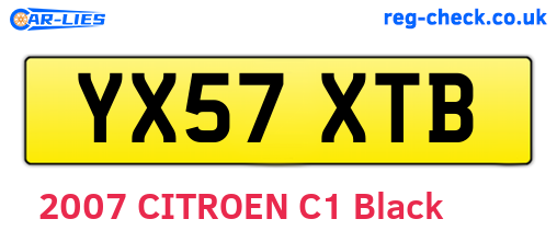 YX57XTB are the vehicle registration plates.
