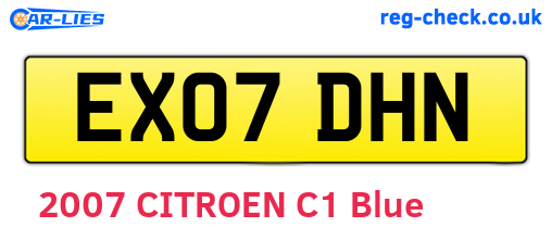 EX07DHN are the vehicle registration plates.