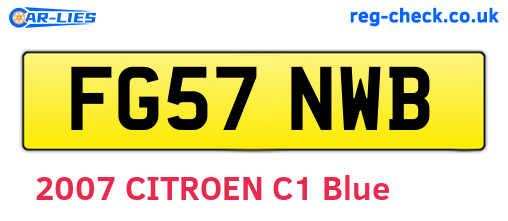 FG57NWB are the vehicle registration plates.