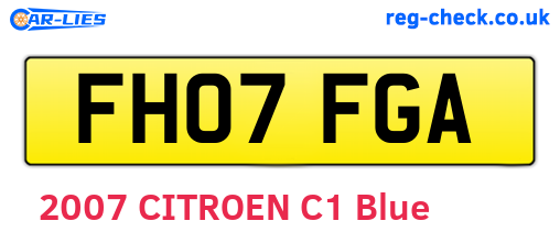 FH07FGA are the vehicle registration plates.