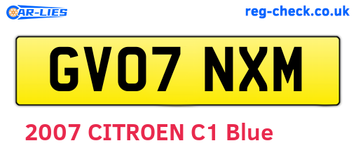 GV07NXM are the vehicle registration plates.
